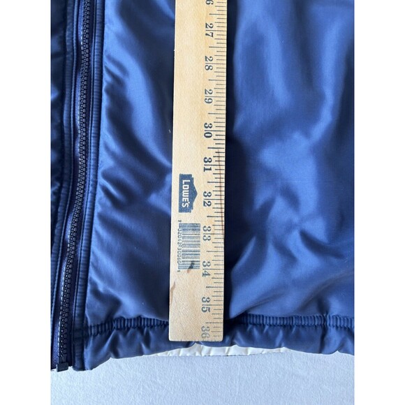 VTG Nike Jacket Mens XXL 2XL Big Swoosh Reversible Parka Stadium Coat Blue Long - Picture 15 of 15